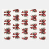 Red Watercolor Christmas Bow Geschenkpapier Set (Vorderseite)