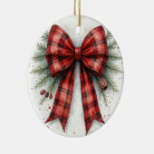 Red Watercolor Christmas Bow Keramik Ornament (Rechts)