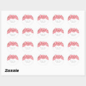 Red Watercolor Chrysanthemum Wedding Stickers (Blatt)