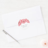 Red Watercolor Chrysanthemum Wedding Stickers (Umschlag)