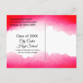 Red Watercolor Class-Wiedersehen Save the Date ben Postkarte (Rückseite)