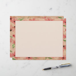 Red Watercolor Daisy Field Vintag Briefbogen