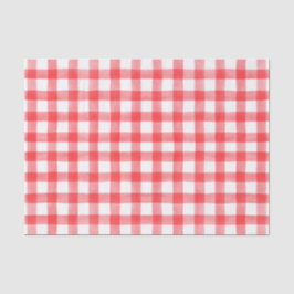 Red Watercolor Dots Gingham Seidenpapier
