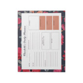 Red Watercolor Floral Custom Daily Desk Planner Notizblock (Rotiert)