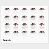 Red Watercolor Floral Wedding Danke Sticker (Blatt)