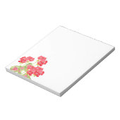 Red Watercolor Geranias 2 Notizblock (Rotiert)