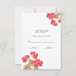 Red Watercolor Geranias 2 RSVP Karte