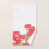 Red Watercolor Geranias Badhandtuch Set (Handtuch)