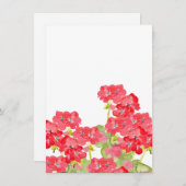 Red Watercolor Geranias Mitteilungskarte (Vorne/Hinten)