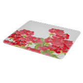 Red Watercolor Geranias Schneidebrett (Ecke)