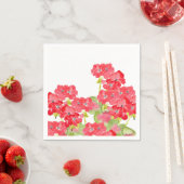 Red Watercolor Geranias Serviette (Beispiel)