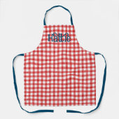 Red Watercolor Gingham Personalisiert Schürze (Vorderseite)