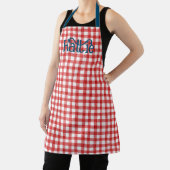 Red Watercolor Gingham Personalisiert Schürze (InSitu)