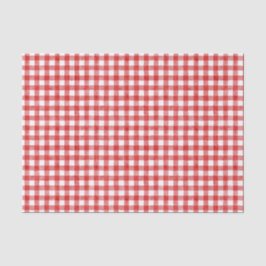 Red Watercolor Gingham Tissue Paper Seidenpapier