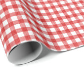 Red Watercolor Gingham Wrapping Paper Geschenkpapier (Rolleneckpunkt)