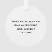 Red Watercolor Heart Bridesmaid  Ornament (Rückseite)