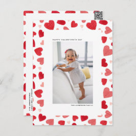 Red Watercolor Hearts Foto Glücklicher Valentinsta Feiertagspostkarte