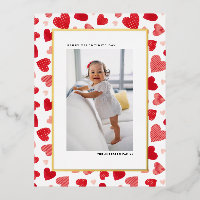 Red Watercolor Hearts Foto Glücklicher Valentinsta