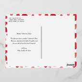 Red Watercolor Hearts Foto Glücklicher Valentinsta Folien Feiertagspostkarte (Rückseite)