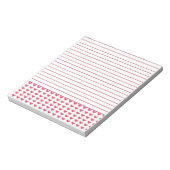 Red Watercolor Hearts Lined Notizblock (Rotiert)