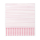 Red Watercolor Hearts Lined Notizblock (Vorderseite)