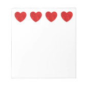 Red Watercolor Hearts Notizblock (Vorderseite)