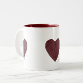 Red Watercolor Hearts Zweifarbige Tasse (Vorderseite Links)