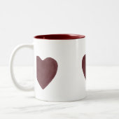 Red Watercolor Hearts Zweifarbige Tasse (Links)