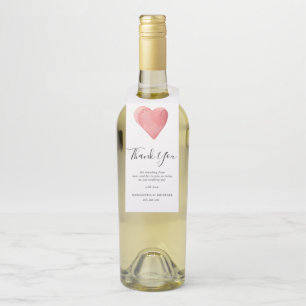 Red Watercolor Herz Gastgeschenk Hochzeit Vielen D Flaschenanhänger