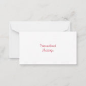 Red Watercolor Herz Note Card Mitteilungskarte (Rückseite)