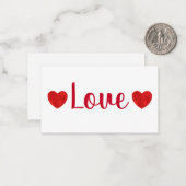 Red Watercolor Herz Note Card Mitteilungskarte (Vorderseite/Rückseite Beispiel)