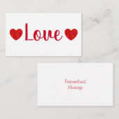 Red Watercolor Herz Note Card Mitteilungskarte (Vorne/Hinten)