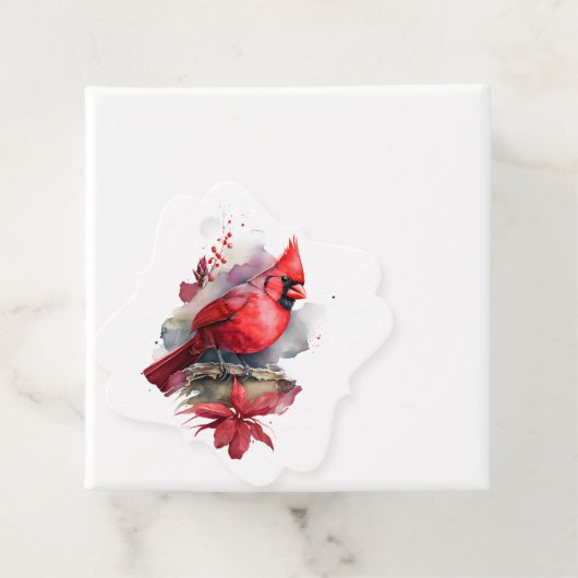 Red Watercolor Kardinal Geschenkanhänger (Beispiel)