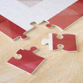 Red Watercolor Kariert Rustikales Weihnachtsgesche Puzzle (Seite)