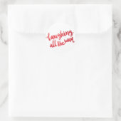 Red Watercolor Laugh All Way Holiday Sticker (Tasche)