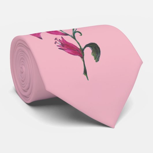 Red Watercolor Lilies Neck Tie Krawatte (Gerollt)