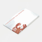 Red Watercolor Lobster Personalized  Post-it Klebezettel (angewinkelt)