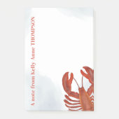 Red Watercolor Lobster Personalized  Post-it Klebezettel (Vorderseite)