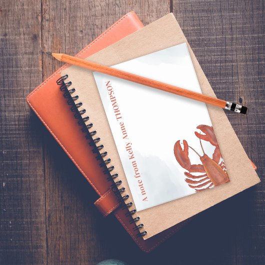 Red Watercolor Lobster Personalized  Post-it Klebezettel