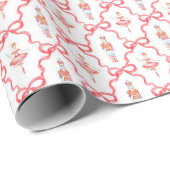 Red Watercolor Nutcracker Weihnachtswrapping Papa Geschenkpapier (Rolleneckpunkt)