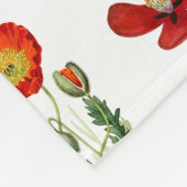 Red Watercolor Poppies Florals Fleecedecke (Ecke)