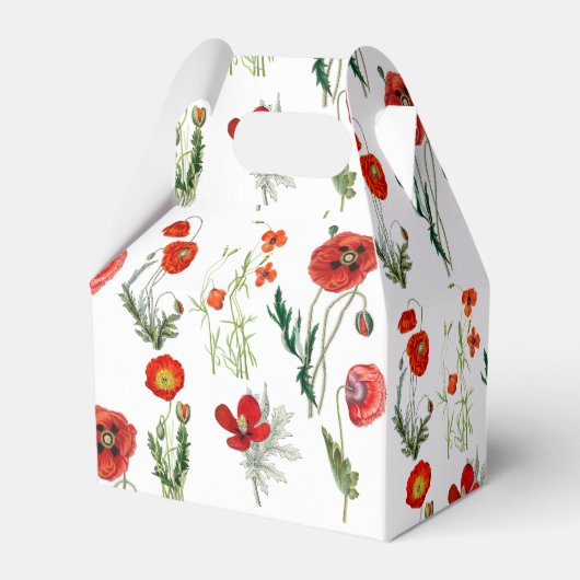 Red Watercolor Poppies Florals Geschenkschachtel (Vorderseite)