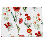 Red Watercolor Poppies Florals Große Geschenktüte (Vorderseite)