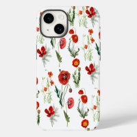 Red Watercolor Poppies Florals