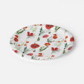 Red Watercolor Poppies Florals Pappteller (Schrägansicht)