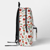 Red Watercolor Poppies Florals Personalisierter Na Bedruckter Rucksack (Links)