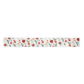 Red Watercolor Poppies Florals Satinband (Vorderseite)