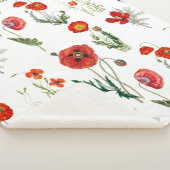 Red Watercolor Poppies Florals Sherpadecke (3/4)
