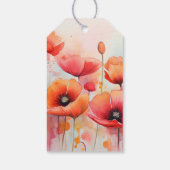 Red Watercolor Poppies in einem Feld Vielen Dank Geschenkanhänger (Rückseite)