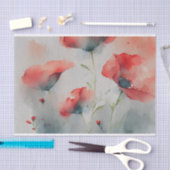 Red Watercolor Poppies Seidenpapier (Handwerk)
